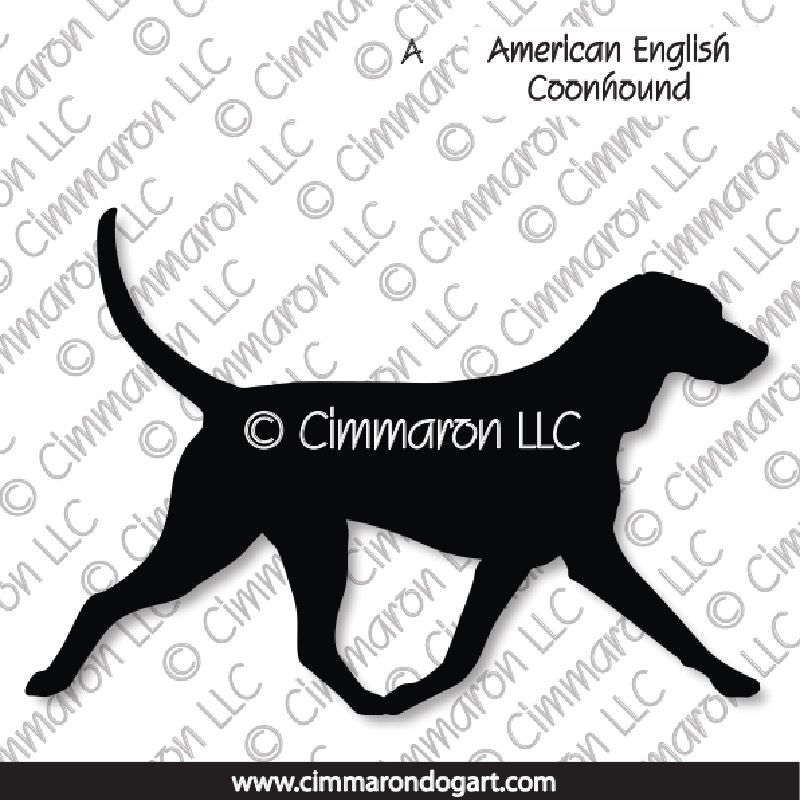 American English Coonhound Gaiting Silhouette 002