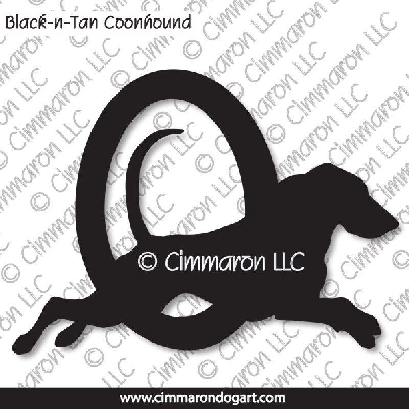 Black and Tan Coonhound Agility Silhouette 003