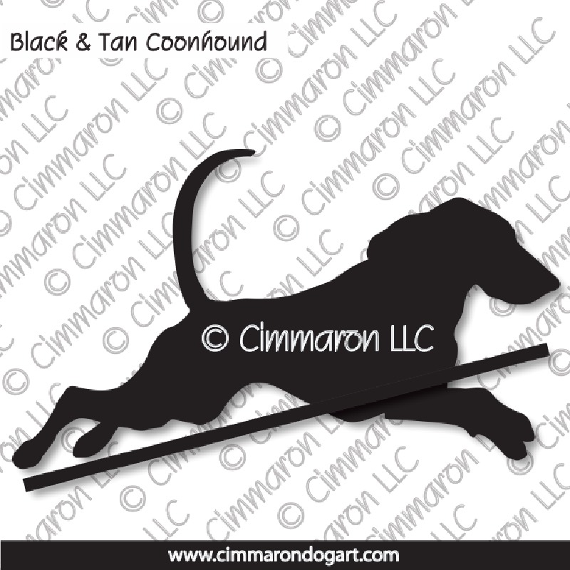 Black and Tan Coonhound Jumping Silhouette 004