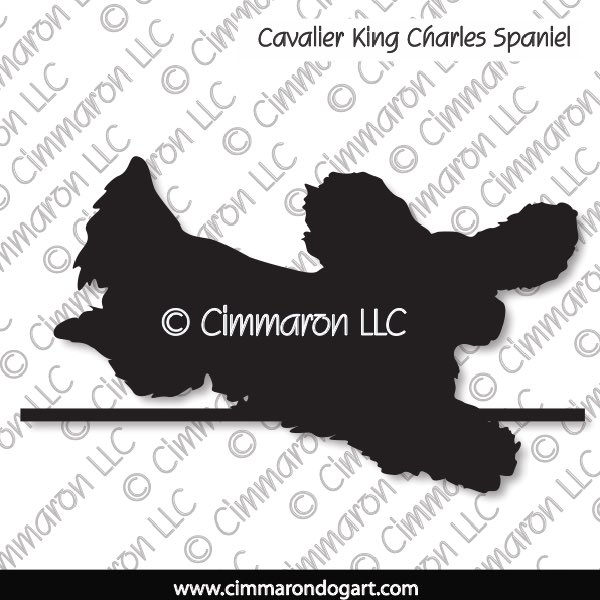 Cavalier King Charles Spaniel Jumping Silhouette 004