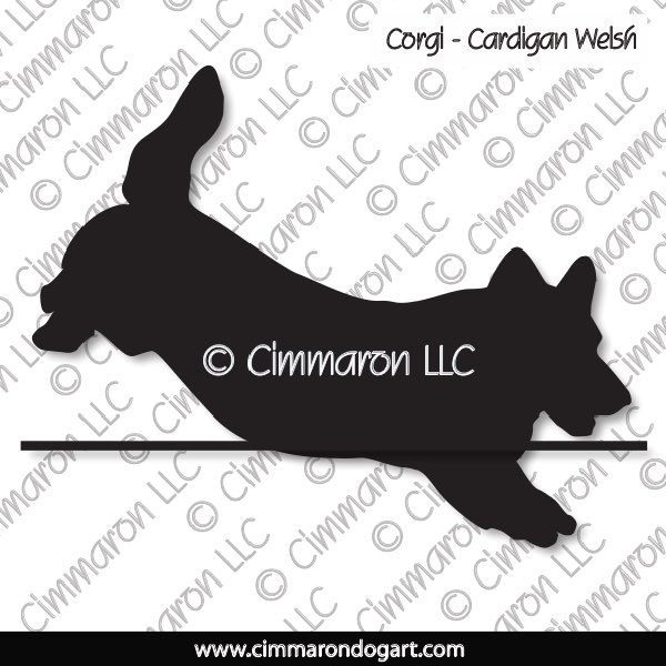 Cardigan Welsh Corgi Jumping Silhouette 005