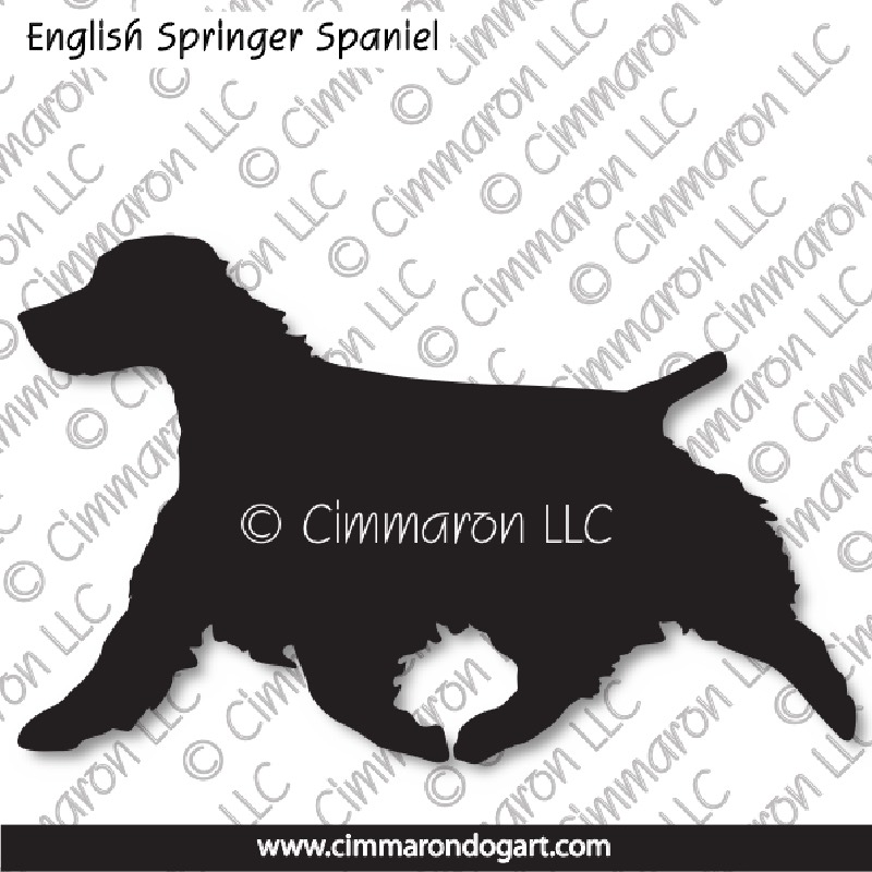 English Springer Spaniel Trotting Silhouette 004