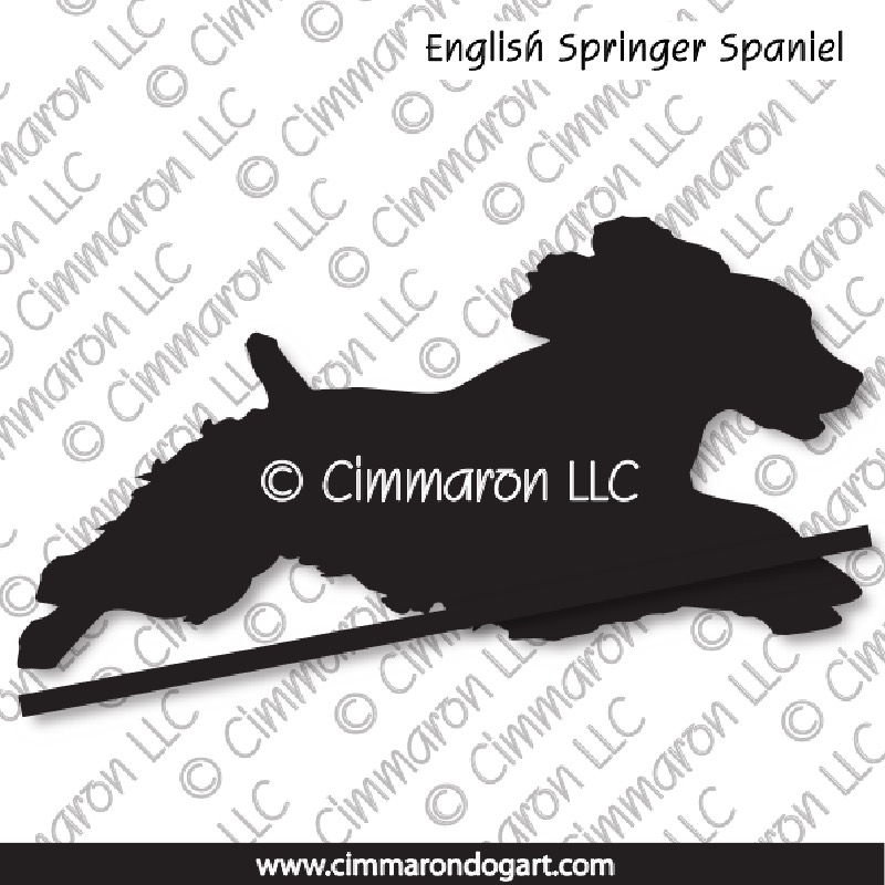 English Springer Spaniel Jumping Silhouette 007