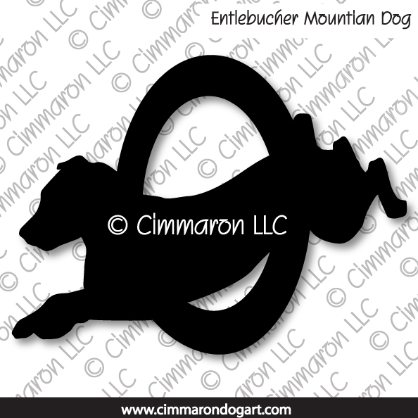 Entlebucher Mountain Dog Bob Tail Agility Silhouette 004