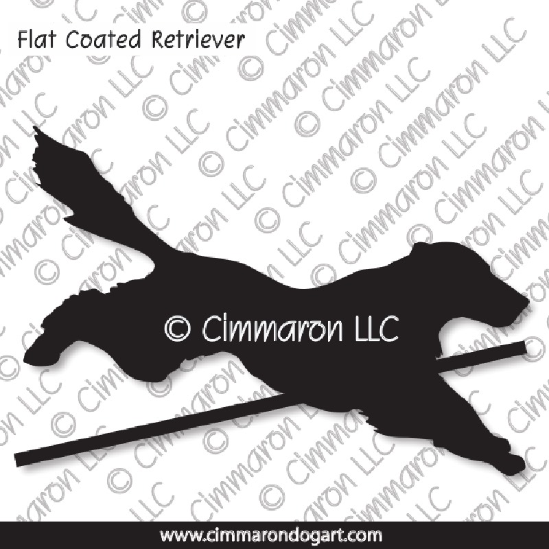Flat-Coated Retriever Jumping Silhouette 005
