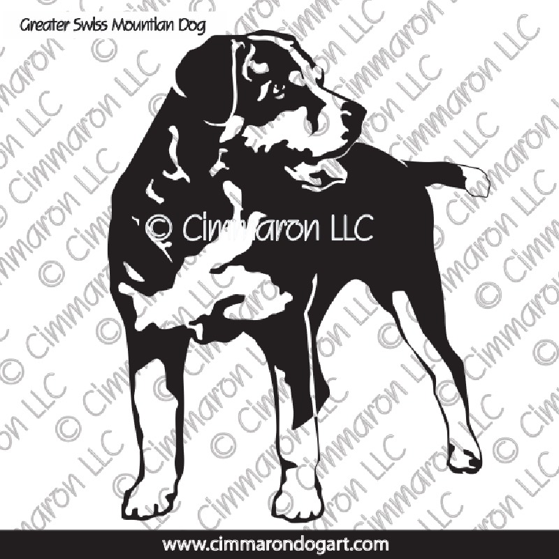Greater Swiss Mountain Dog Line Silhouette 005