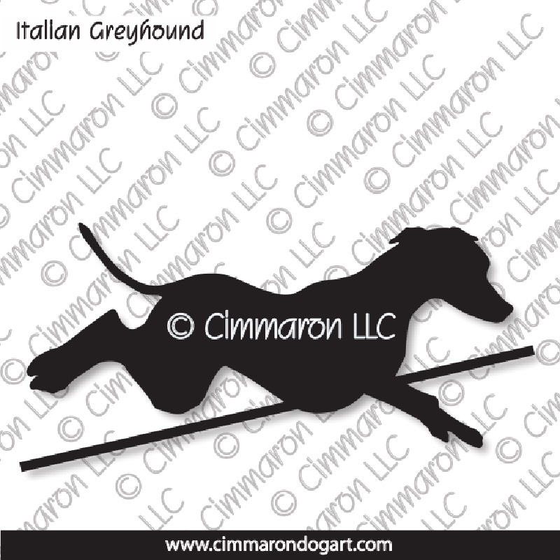 Italian Greyhound Jumping Silhouette 005