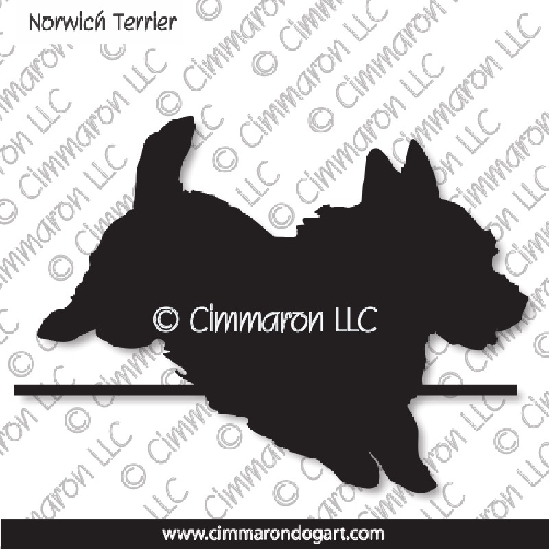 Norwich Terrier Jumping Silhouette 004