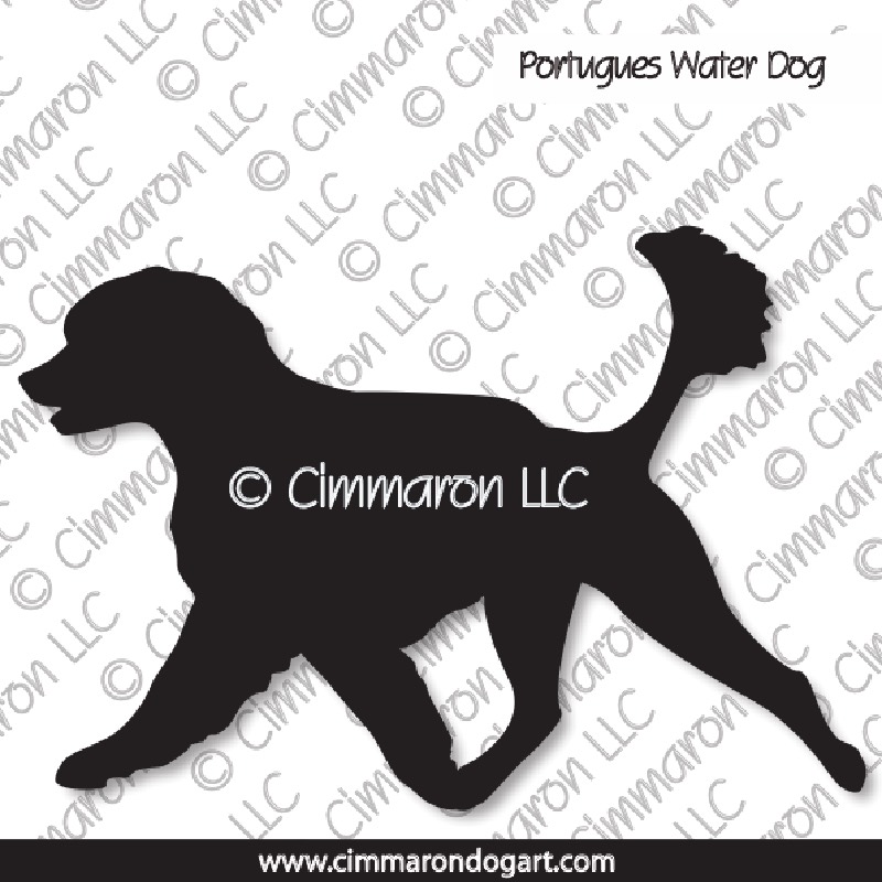 Portuguese Water Dog Gaiting Silhouette 002