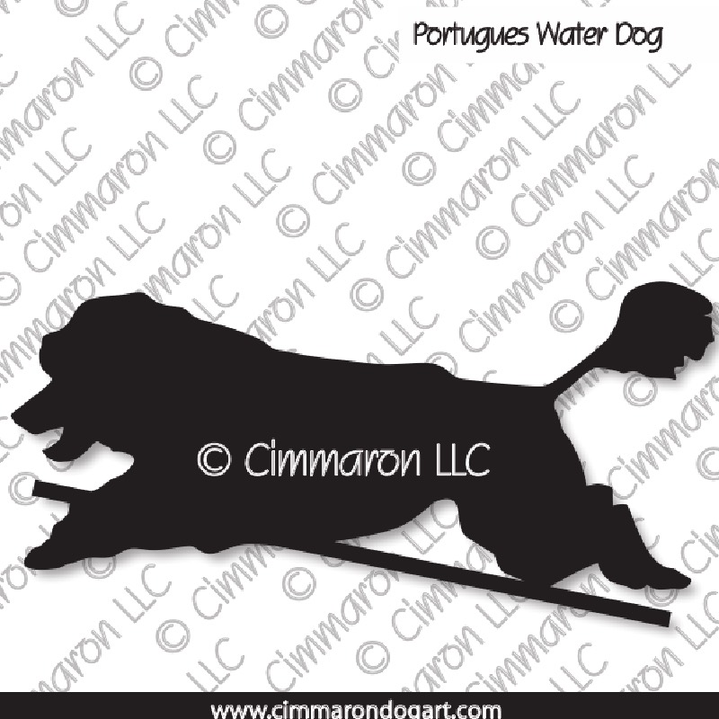 Portuguese Water Dog Jumping Silhouette 004