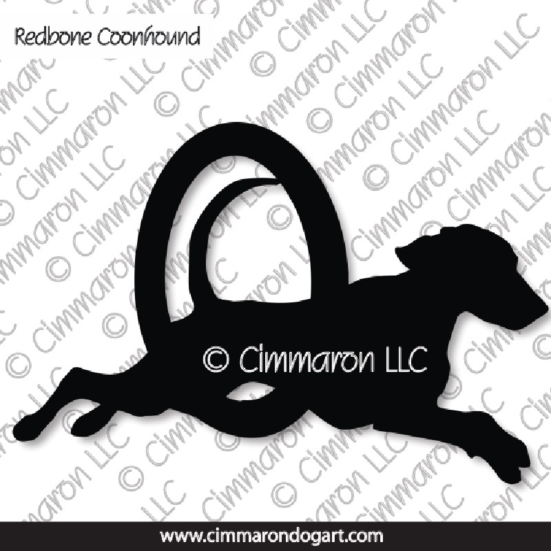 Redbone Coonhound Agility Silhouette 003