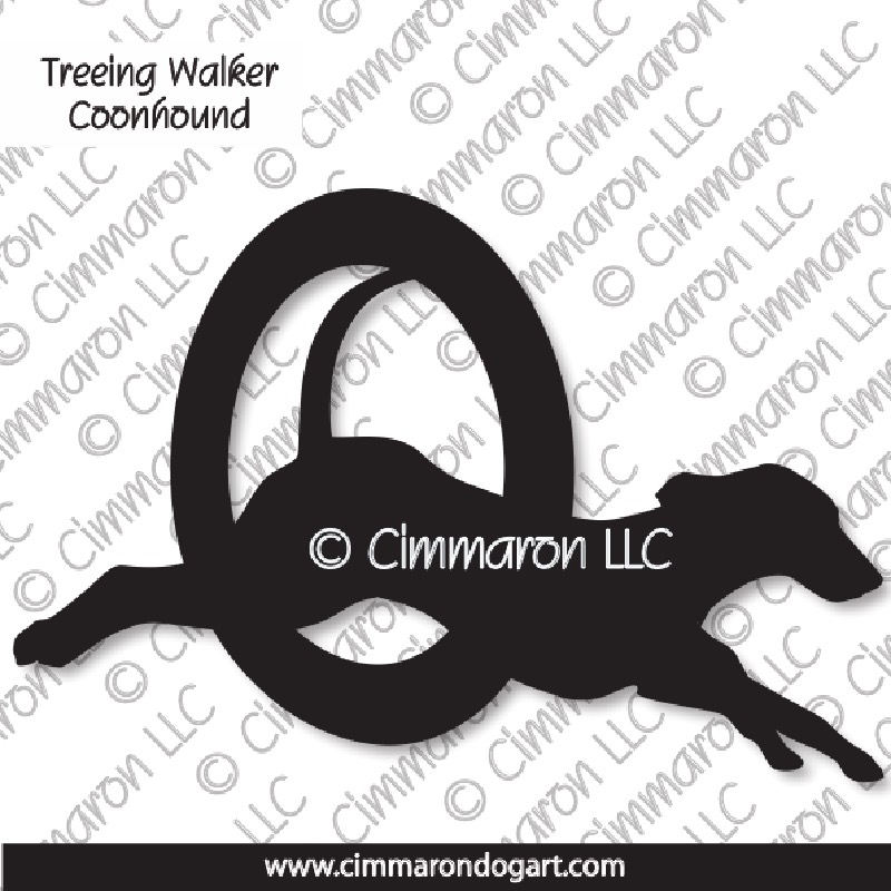 Treeing Walker Coonhound Agility Silhouette 003