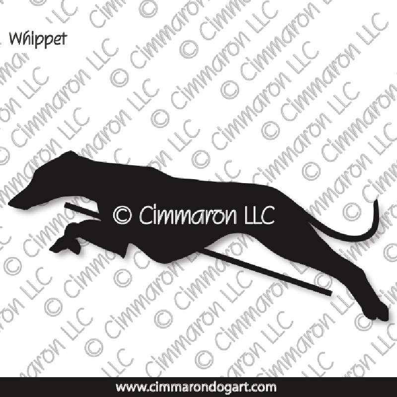 Whippet Jumping Silhouette 004