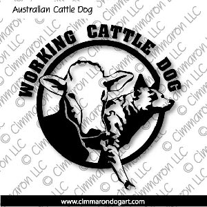 acd008d - Australian Cattle Dog Calf n Text Decal