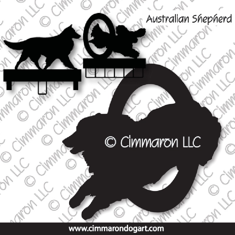 au-shep005ls - Australian Shepherd Agility MACH Bars-Rosette Bars