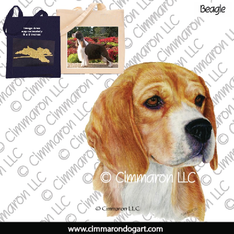 beagle010tote - Beagle Portrait Tote Bag