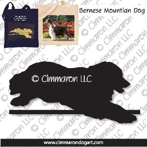 bmd005tote - Bernese Mountain Dog Jumping Tote Bag