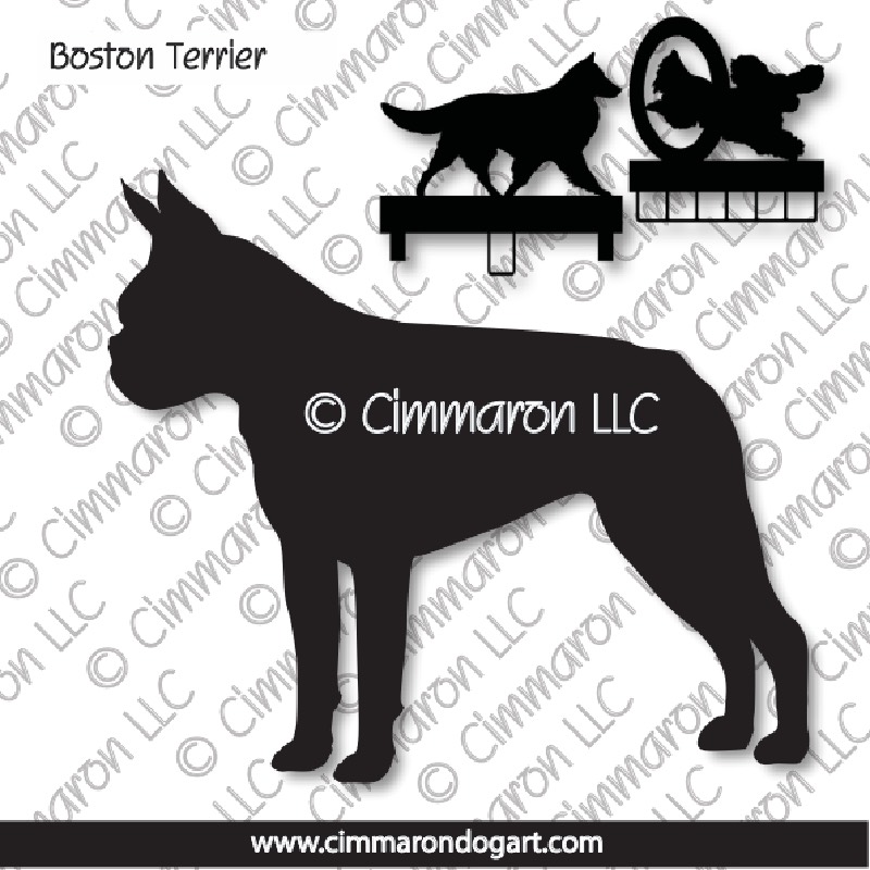 boston003ls - Boston Terrier Stacked MACH Bars-Rosette Bars