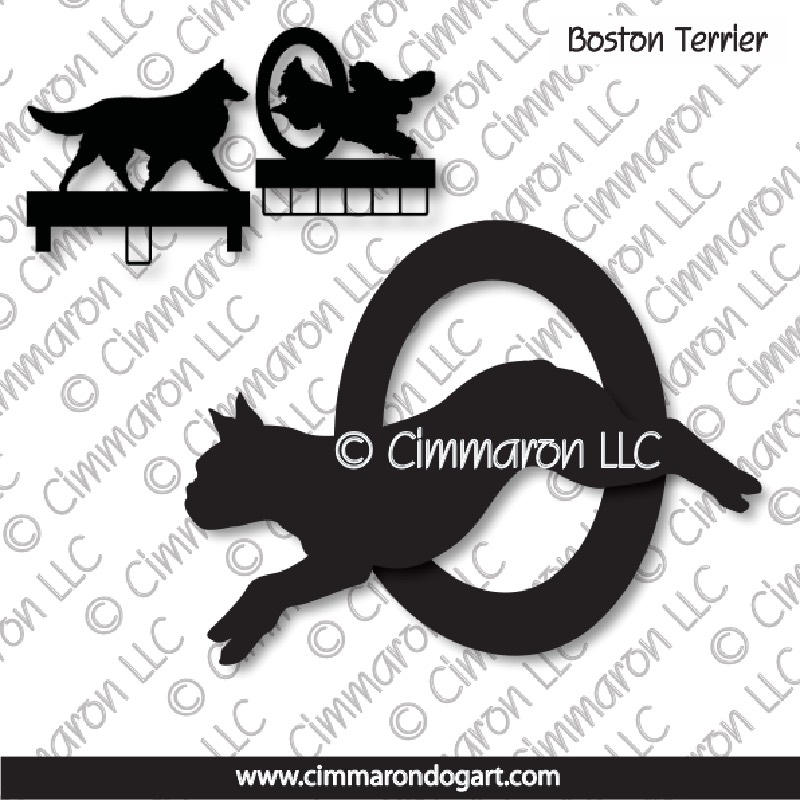 boston005ls - Boston Terrier Agility MACH Bars-Rosette Bars
