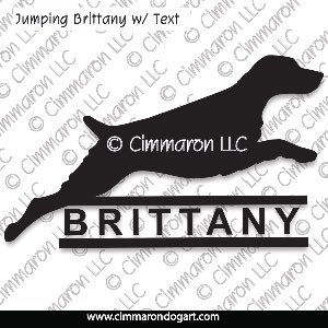 britt010d - Brittany Jumping with Text Decal