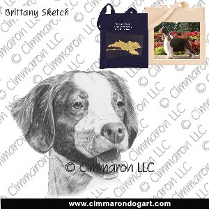britt048tote - Brittany Pencile Drawing Tote Bag