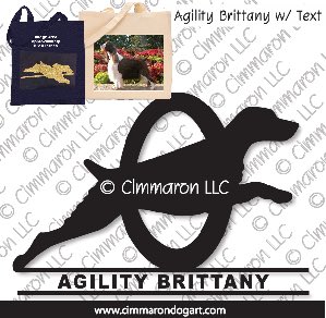britt008tote - Brittany Agility Solid Text Tote Bag