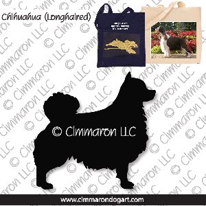 chichi-r-006tote - Chihuahua Long Coated Stacked Tote Bag