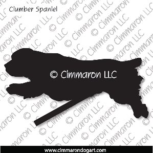 clumber004d - Clumber Spaniel Jumping Decal
