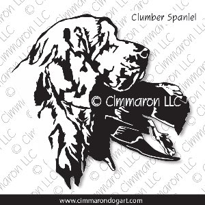 clumber006d - Clumber Spaniel Retrieve Decal