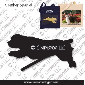 clumber004tote - Clumber Spaniel Jumping Tote Bag