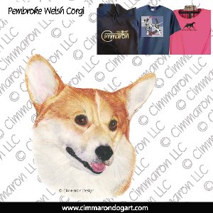 corgi021t - Pembroke Welsh Corgi Portrait Custom Shirts