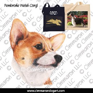corgi022tote - Pembroke Welsh Corgi Puppy-Tipped Tote Bag