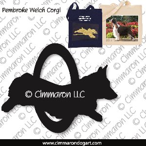 corgi009tote - Pembroke Welsh Corgi Agility Tote Bag