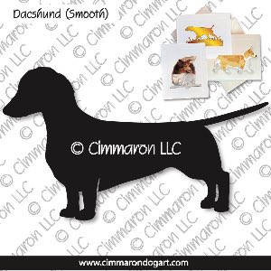 doxie002n - Dachshund Smooth Standing Note Cards
