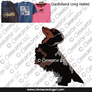 doxie015t - Dachshund Longhaired Tri Custom Shirts
