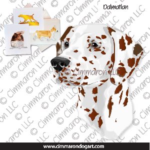 dal013n - Dalmatian Liver Head Line Note Cards