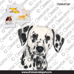 dal016n - Dalmatian Puppy Head Note Cards
