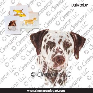 dal017n - Dalmatian Head Note Cards