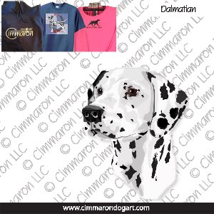 dal014t - Dalmatian Black head Line  Custom Shirts