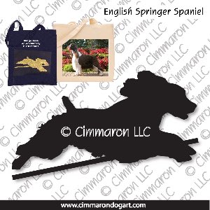 ess007tote - English Springer Spaniel Jumping Tote Bag