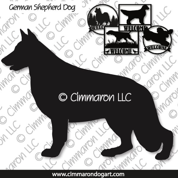 gsd001s - German Shepherd Dog House and Welcome Signs