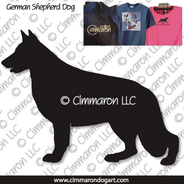 gsd001t - German Shepherd Dog Line Drawing Custom Shirts