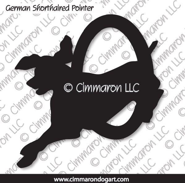 gsp003d - German Shorthaired Pointer Agility Decal