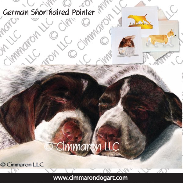 gsp007n - German Shorthaired Pointer Puppies Note Cards