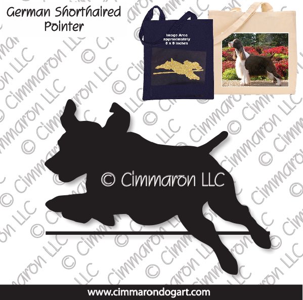gsp004tote - German Shorthaired Pointer Jumping Tote Bag