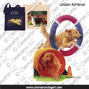 golden011tote - Golden Retriever Combo Tote Bag