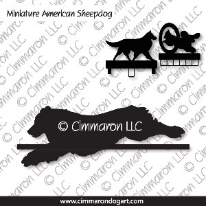 min-amshep005ls - Miniature American Shepherd Jumping MACH Bars-Rosette Bars