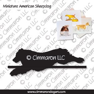 min-amshep005n - Miniature American Shepherd Jumping Note Cards
