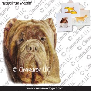 neap006n - Neapolitan Mastiff Portrait Note Cards