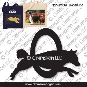 nor-lund003tote - Norwegian Lundehund Agility Tote Bag